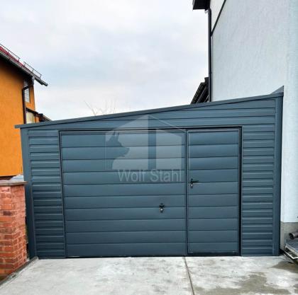  Blechgarage 4x6m Metallgarage Fertiggarage Garage mit Schwingtor Gartenhaus mit
