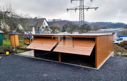  Blechgarage 6x6m Carport und Garage Doppelgarage Metallgarage Transport + Aufba