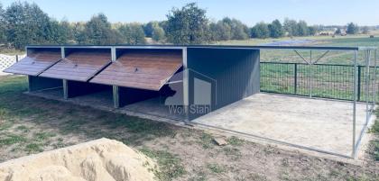 Blechgarage 9x6m Metallgarage Fertiggarage Doppelgarage Carport und Garage GP226