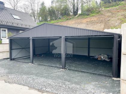 Blechgarage 9x6m Doppelgarage Garage mit Satteldach Maßgeschneiderte Lösungen GP