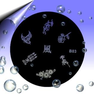 Nail Stamping Schablone Serie B um 0, 70€