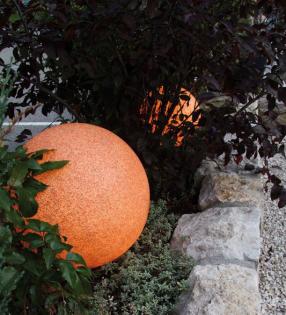 Leuchtkugel 30 cm Stromanschluss Terracotta