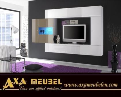 Preisgünstige Anbauwand hochglanz Wohnwände AXA Moebel Angebot