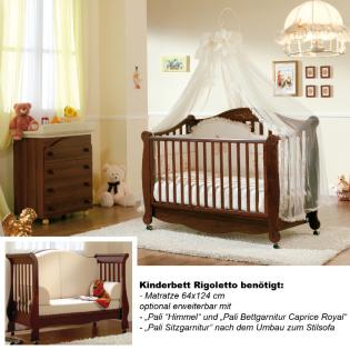 Kinderbett mitwachsend / umbaubar Babybett Rigoletto im Retro Design Buche