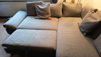 Eck Couch grauer Stoff 