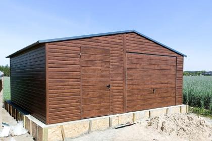 Blechgarage 6x5m Metallgarage Fertiggarage Doppelgarage Holzoptik Hohe Qualität 