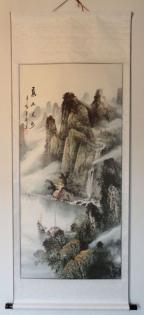 China Deko Rollbilder Chinesische Malerei Kalligraphie Schriftzeichen Fengshui D