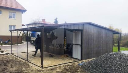 Blechgarage 4x6m Metallgarage Doppelgarage Carport und Garage Transport + Aufbau