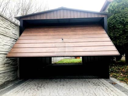  Blechgarage 3x6m Metallgarage Fertiggarage Garage mit Schwingtor Holzoptik GP77