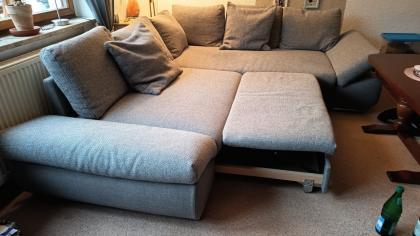 Eck Couch grauer Stoff 