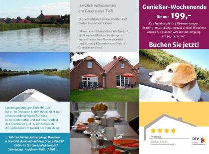 Ferienhaus am Greetsieler Tief, Nordsee, Greetsiel-Eilsum, direkt am Fluss, Hund
