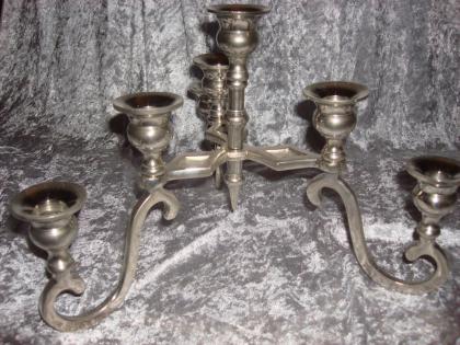 Kerzenleuchter 7 fl. in silberfarben Metall