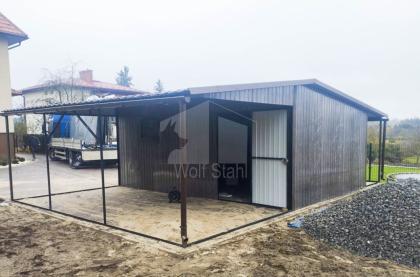 Blechgarage 4x6m Metallgarage Doppelgarage Carport und Garage Transport + Aufbau
