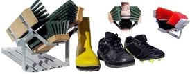 Schuhreiniger & Stiefelreiniger mit farbigen Bürsten und Gitterrost