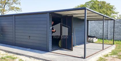  Blechgarage 6x5m Doppelgarage Metallgarage Carport und Garage Transport + Aufba