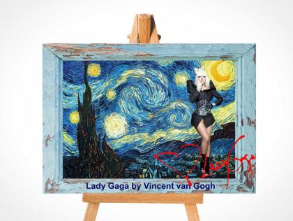 LADY GAGA von Vincent van Gogh. 60x45 cm. Blickfang! Star Souvenir. Super Deko. 