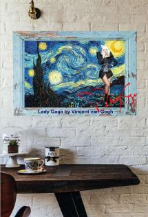 LADY GAGA von Vincent van Gogh. 60x45 cm. Blickfang! Star Souvenir. Super Deko. 