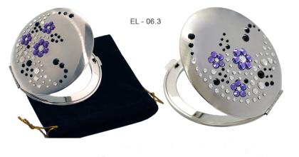 Taschenspiegel aus Metall EL-06 ELENPIPE MADE WITH SWAROVSKI® ELEMENTS