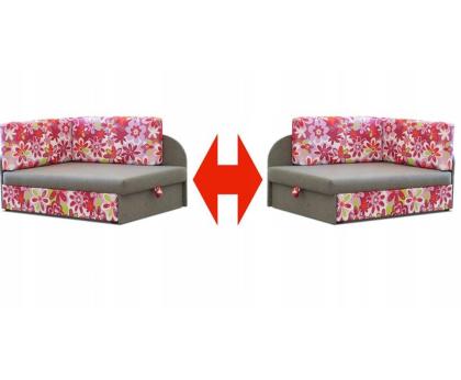 Ecksofa Kindersofa Schlaffunktion Kissen links/ rechts Klappsofa Blumen bis 163