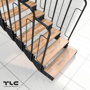 Modultreppe TLC, INTERNES Feuerverzinkung&Pulverbeschicht 5Stufen
