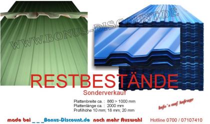 Trapezbleche Profilbleche Stahlbleche Wandbleche ab 3, 99 -/ qm