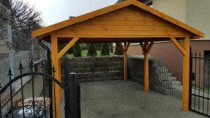 HOLZÜBERDACHUNG FÜR AUTO GARAGENVORDACH GARTENHAUS 3, 5x5m BITUMENSCHINDELN NEU