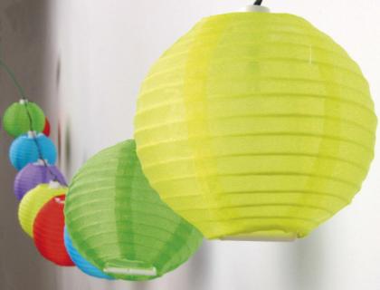 Lichterkette, Solar, 3, 80 m, 10 bunte Lampions, 7, 5 cm