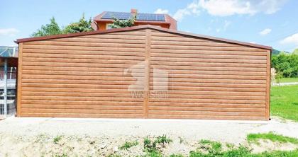 Blechgarage 7x7m Metallgarage Fertiggarage Doppelgarage Holzoptik Individuelle P