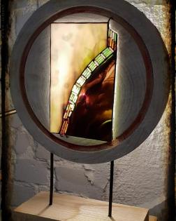 Fensterbankstele in der Glaskunst Galerie Mülheim & TIffany Lampen Reparatur Kli