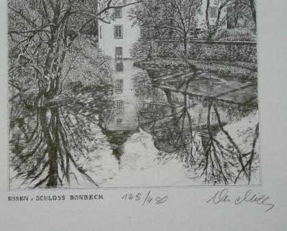 Schloss Borbeck alte Grafik (B075)