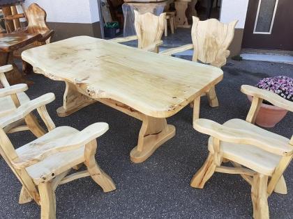 6-teilige Massivholz Garnitur