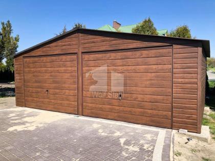  Blechgarage 7x6m Metallgarage  Doppelgarage Holzoptik Garage nach Maß GP130