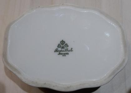 Rosenthal-Porzellandose mit Deckel, Dekor Paradiesvogel