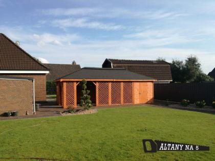 3-ECK GARTENHÄUSER MIELNO HOLZGARTENLAUBE PAVILLON KIEFERNSCHUPPEN 3x4m