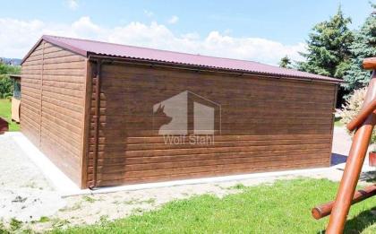 Blechgarage 7x7m Metallgarage Fertiggarage Doppelgarage Holzoptik Individuelle P