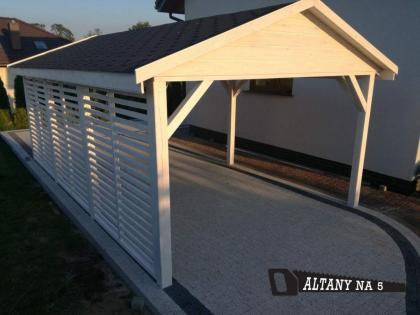 CARPORT GARAGENVORDACH HOLZÜBERDACHUNG FÜR AUTO 3, 5x6m