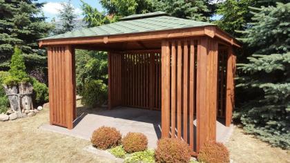 3-ECK GARTENHÄUSER MIELNO HOLZGARTENLAUBE PAVILLON KIEFERNSCHUPPEN 3x4m