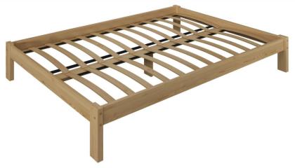 Bett Doppelbett Kieferbett Ehebett Vollholz Holzbett 120x200 Bettgestell Grau
