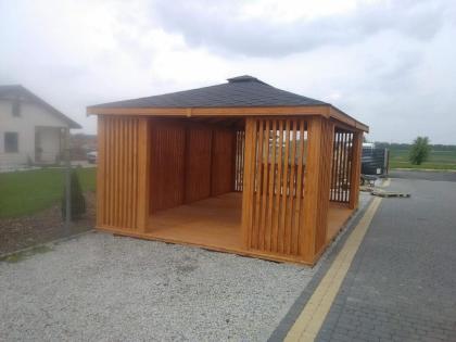 GARTENHAUS PAVILLON GARTENLAUBE KLEBEDACH HOLZ MIT IMPRÄGNIERUNG MIELNO 6x4m