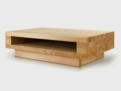SINA COUCHTISCH EICHENHOLZ MASSIVHOLZ AUFRECHTSTEHENDEN KANTEN 120x60x40cm