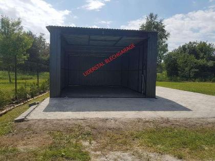 Blechgarage 4x5 Garage KFZ Lager Schuppe in Farbe der Anthrazitgrau Blechgaragen