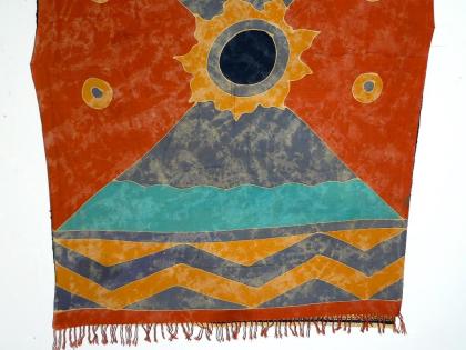 Indonesische Batik Seide antik T096