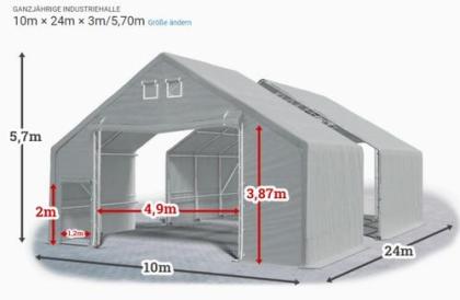 GANZJÄHRIGE INDUSTRIEHALLE 10x24 Lagerzelt Lager ARCTIC PVC