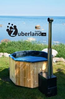 Whirlpool Badezuber achteckig 1, 8×1, 8m beheizt, 8 LED, Wassermassage