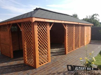 GARTENHAUS 8x4 Gartenlaube Klebedach Holz