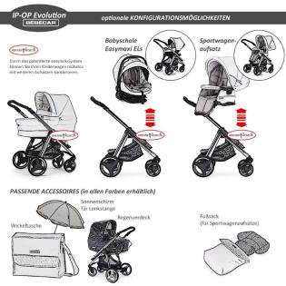 Kinderwagen Ip-Op Prive 2021 mit Blüten-Stickerei