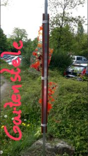 Gartenstele-Gartenstecker-Deko aus Holz/Stahl und Glas  im Drachenshop Duisburg-