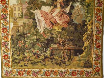Bildteppich sog. Gobelin gestickt 100 J. alt (G047)