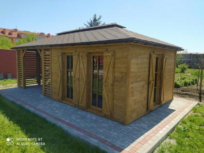 GARTENHAUS AUS KIEFERNHOLZ DARMSTADT GARTENLAUBE WERKZEUGHAUS 6x3m