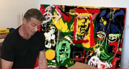 Kunstwerk von SYLVESTER STALLONE signiert. TOP Kunstdruck.